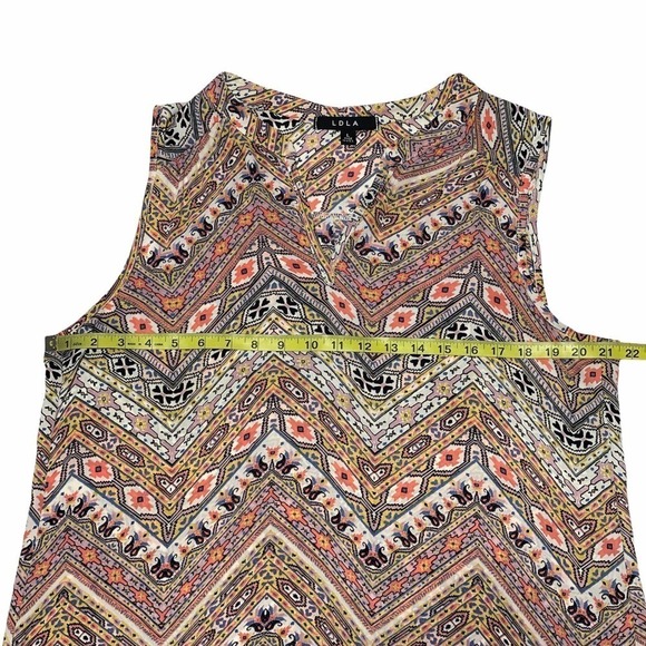 Ldla Printed Split Neck Sleeveless High Low Blouse - Picture 7 of 11